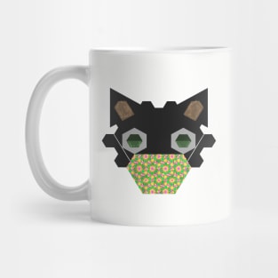 Black Cat Wearing Celebrating Spring - #1 Mask Mug